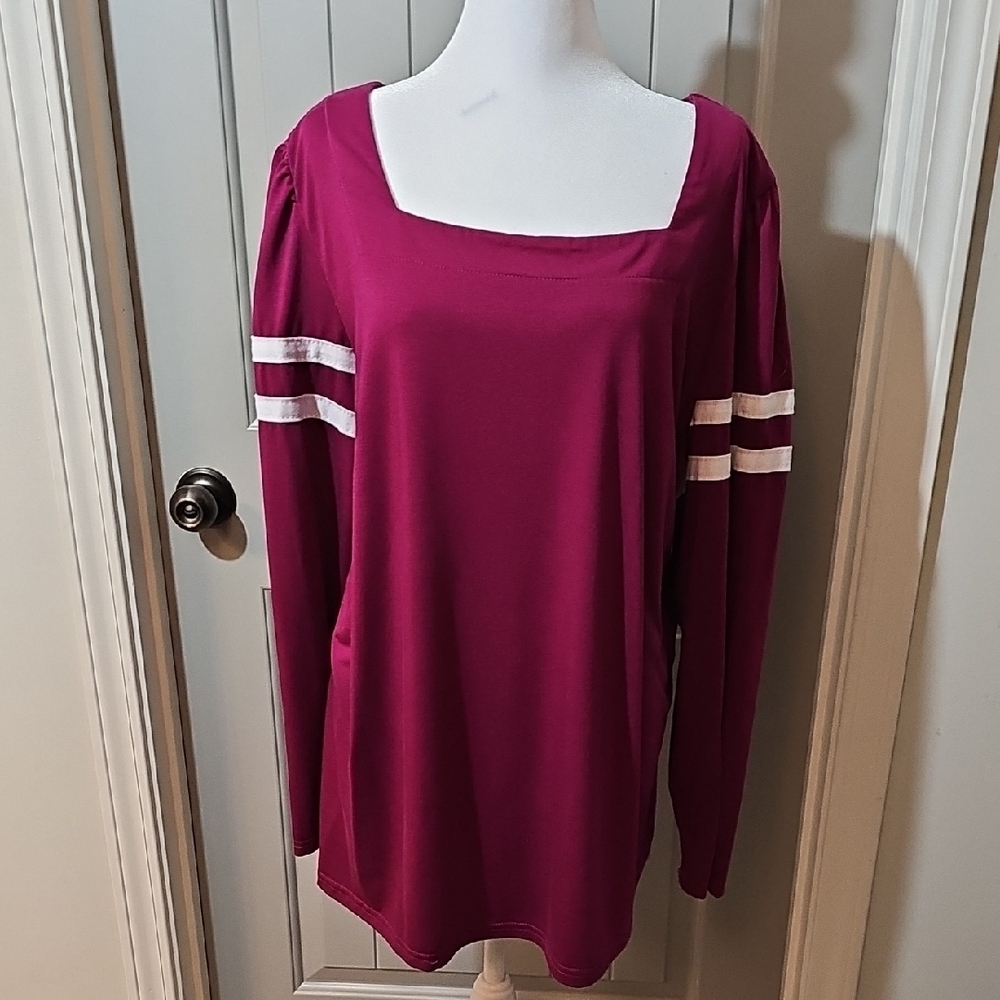 Women's Magenta Long Sleeve Top
